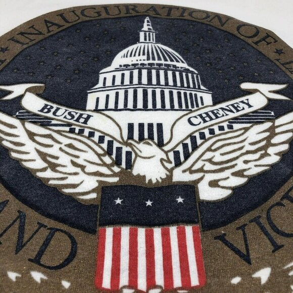 Vintage All Sport Men TShirt Size XL President Bush Inauguration History Politic - Picture 6 of 10